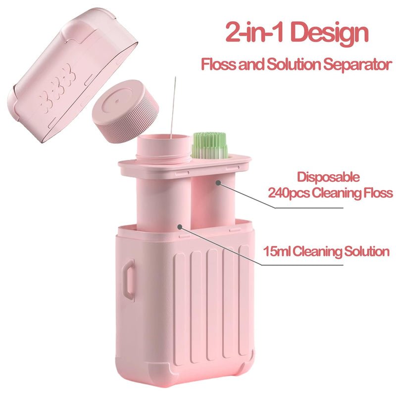 [Australia] - Piercing Cleaning,Earring Hole Cleaner,Ear Piercing Aftercare Cleaner Kit with 240pcs Disposable Ear Piercing Cleaning Floss & 15ml Cleaning Solution for Women Men 