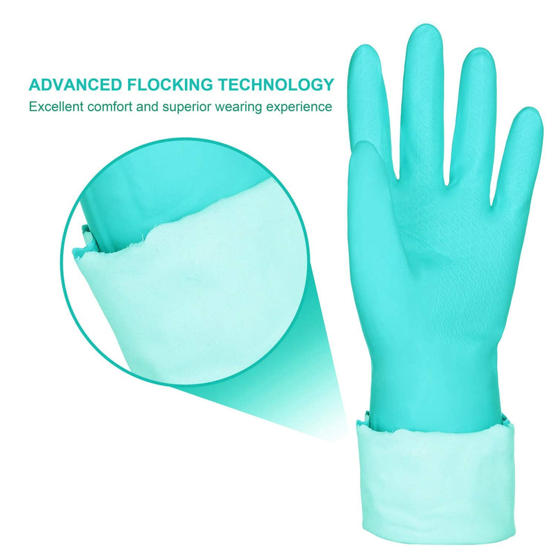 [Australia] - Elgood Reusable Dishwashing Cleaning Gloves with Latex free, Cotton lining,Kitchen Gloves 2 Pairs,Purple+blue Purple+blue Medium (Pack of 2) 