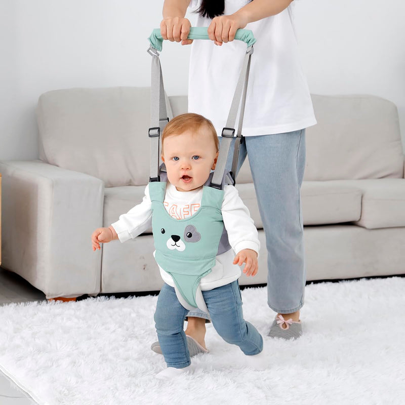 [Australia] - Baby Walking Harness, Handheld Kids Walker Helper, New Upgrade Breathable and Adjustable Toddler Infant Walker Harness Assistant Belt with Instructions for 7-24 Month (Seasonal Green Puppy) Seasonal Green Puppy 