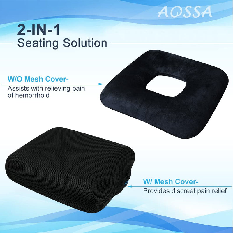 [Australia] - AOSSA Donut Pillow for Bed Sores, Tailbone Pain, Postpartum Recovery – Hemorrhoid Relief Cushion, Coccyx & Sitting Seat Cushion for Butt Pressure Relief 