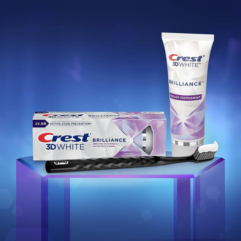[Australia] - Crest 3D White Brilliance Teeth Whitening Toothpaste, Vibrant Peppermint, 3.5 Ounce (Pack of 3) 3.5 Ounce (Pack of 3) 