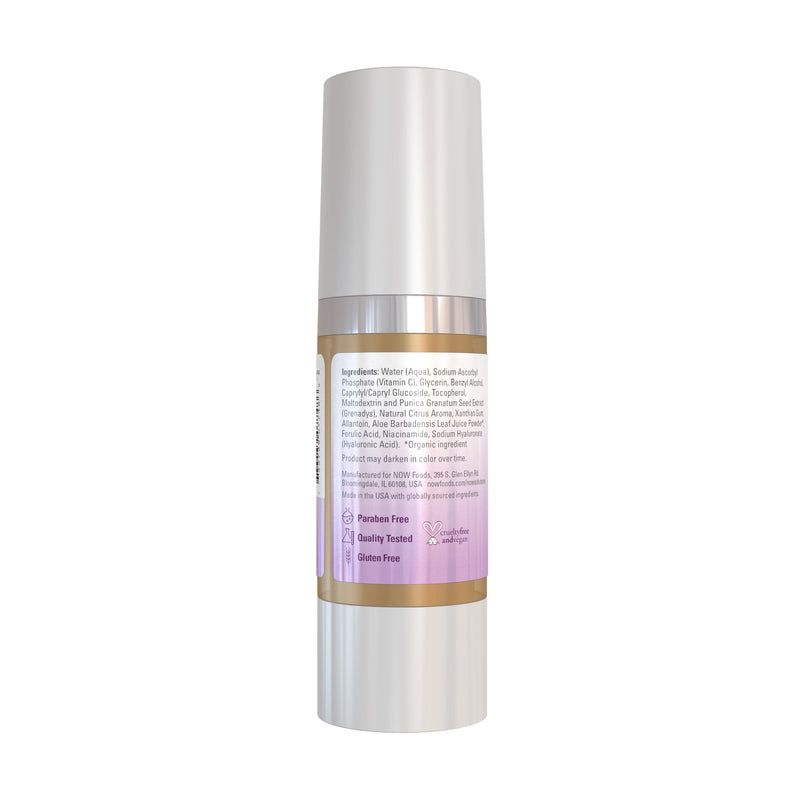 NOW Foods Solutions, Vitamin C Serum Plus Ferulic Acid, Skin Brightening and Tightening, Highly Concentrated, 1-Ounce 1 Fl Oz (Pack of 1)