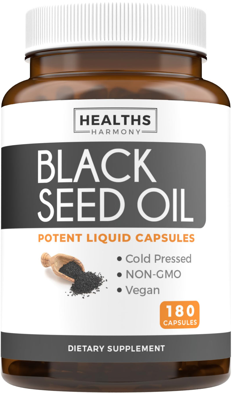 Black Seed Oil & Organic Super Greens (3-Month Supply) Seed & Sprout Bundle of Black Seed Oil (180 Capsules) Cold-Pressed Nigella Sativa & Organic Super Greens Powder (180 Tablets) Complete Superfood