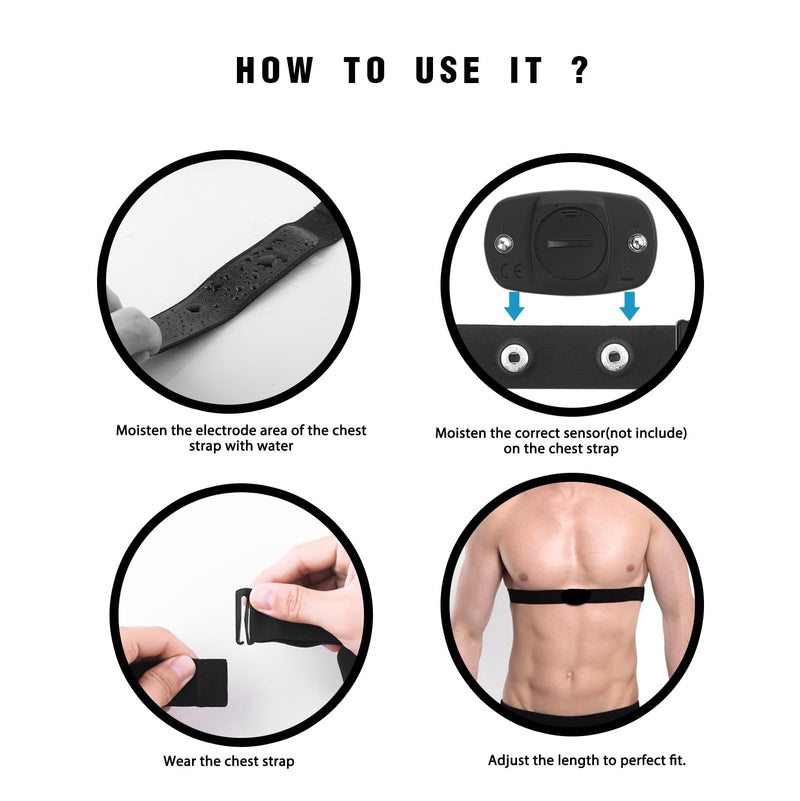 [Australia] - Polar H10 H9 H7 Chest Strap Replacement - Adjustable Soft HRM Compatible with Polar Heart Rate Sensor Black 
