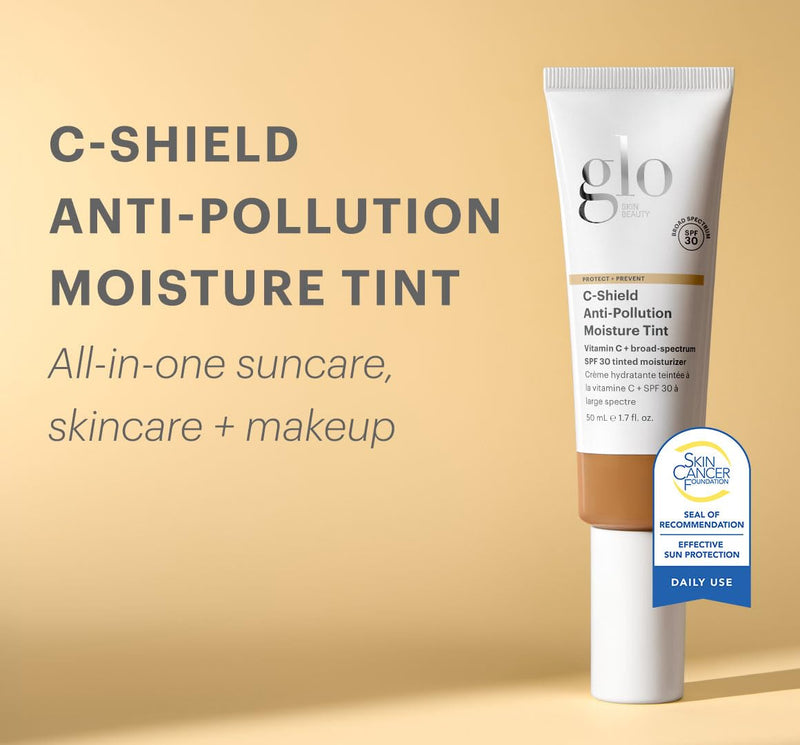 Glo Skin Beauty C-Shield Tinted Moisturizer SPF 30, 3W Light 1.7 oz | Anti-pollution tinted sunscreen, Vitamin C & Squalane, sheer dewy coverage, lightweight daily skincare, all skin types 3W-Light