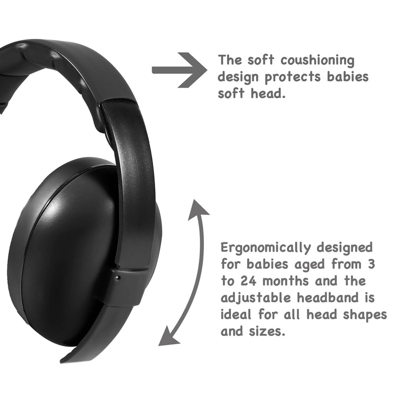 [Australia] - PandaEar Infant Baby Noise Cancelling Headphones - Baby Ear Muff for Noise Protection, 0-24+ Months, Comfortable Baby Ear Protection, Baby Headphones for Noise - Ideal for Travel Airplane 