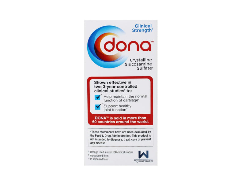 [Australia] - Dona Crystalline Glucosamine Sulfate, 750 Mg, Joint Supplement Pills for Knee Comfort & Joint Health Support, 750 Mg, 60 Count (2 Pack). 