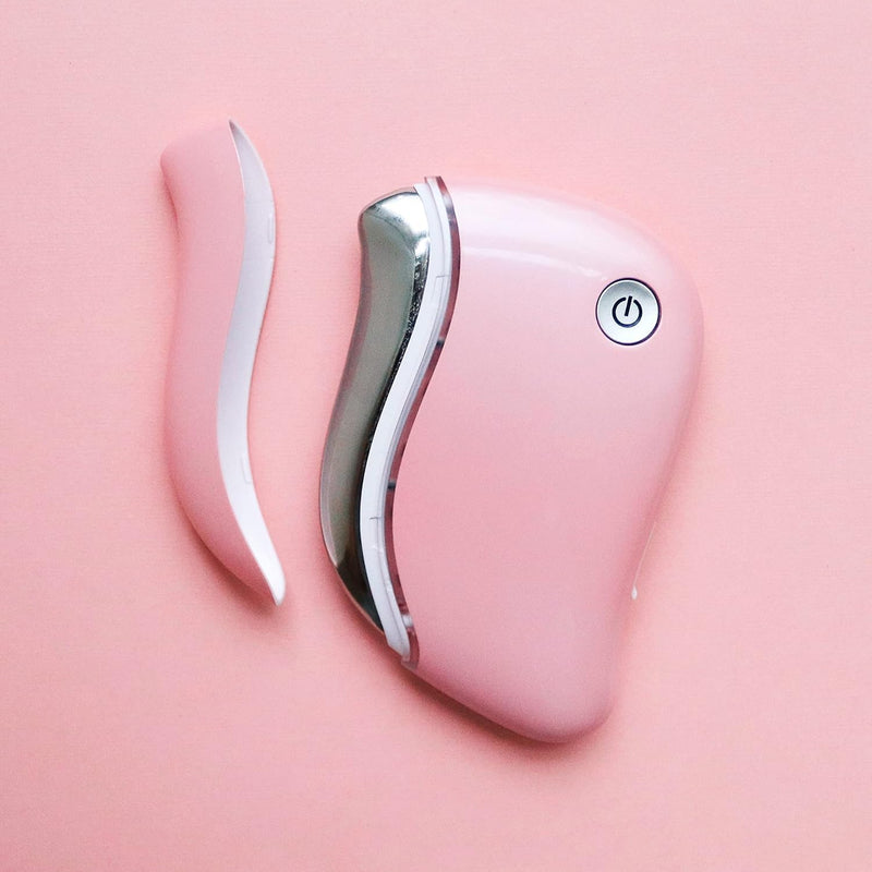 Mei Apothecary Triple Threat LED Gua Sha Tool Natural, Non-Toxic Skincare | LED Light, Heat & Sonic Vibration for Enhanced Facial Care Pink