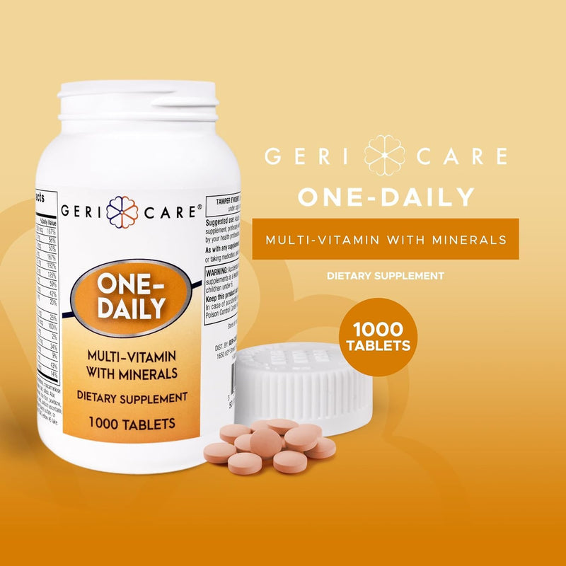 GeriCare One-Daily Multivitamins with Minerals for Men & Women (1000 Tablets) High-Potency Multi-Vitamin & Multimineral Dietary Supplement for Immunity, Energy| Complete Daily Nutritional Support 1000 Count (Pack of 1)