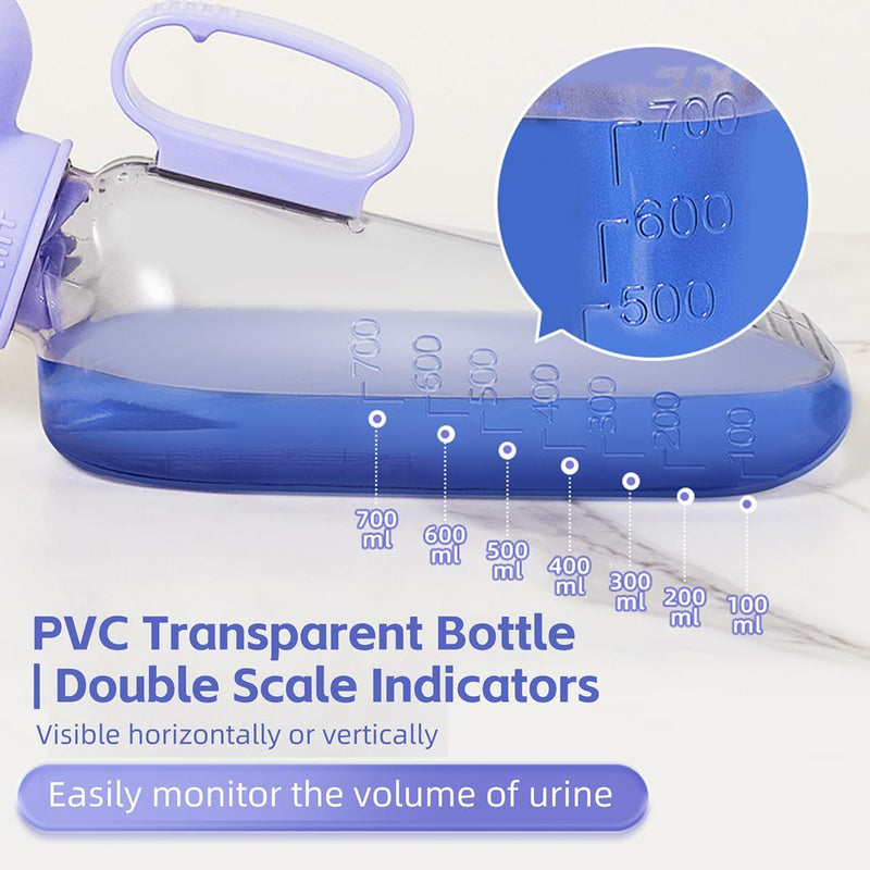 [Australia] - Female Urinal - Ergonomic Spill Proof Travel Pee Container with Hose for Women, 24 Oz Bed Pans for Elderly Females, Portable External Urine Collection Device Mobility & Daily Living Aids Female 