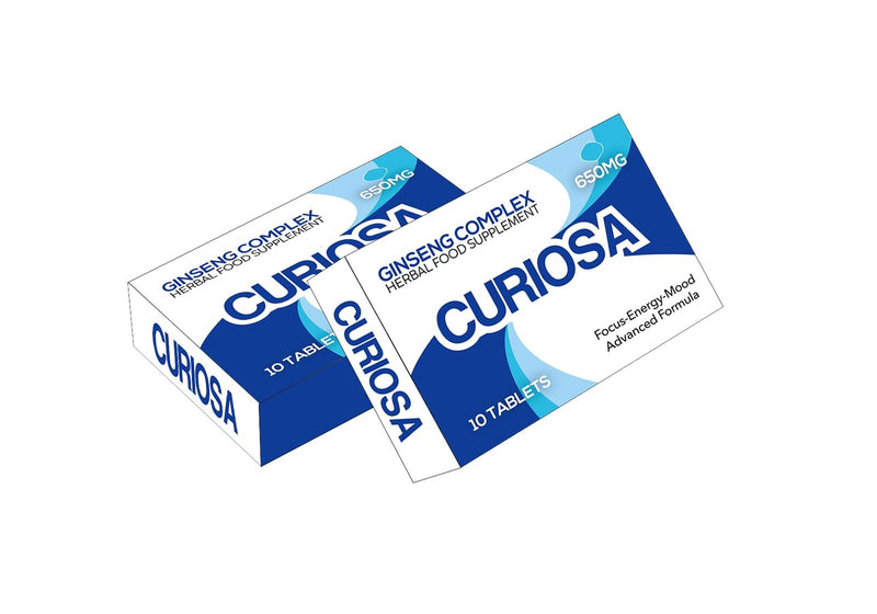 CURIOSA Blue 650mg | Stronger | Longer | Harder | Performance | Extra Strength Enhancing Pills, Stamina Endurance Booster Supplement Pills for Men | 10 Ginseng Tablets