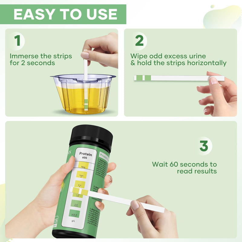 [Australia] - Urine Protein Test Strips: 125 CT Protein Urine Test Strips at Home Accurate Results in 60 Seconds - Protein Urine Testing Strips Kit for Kidney (125) 1 Count (Pack of 125) 