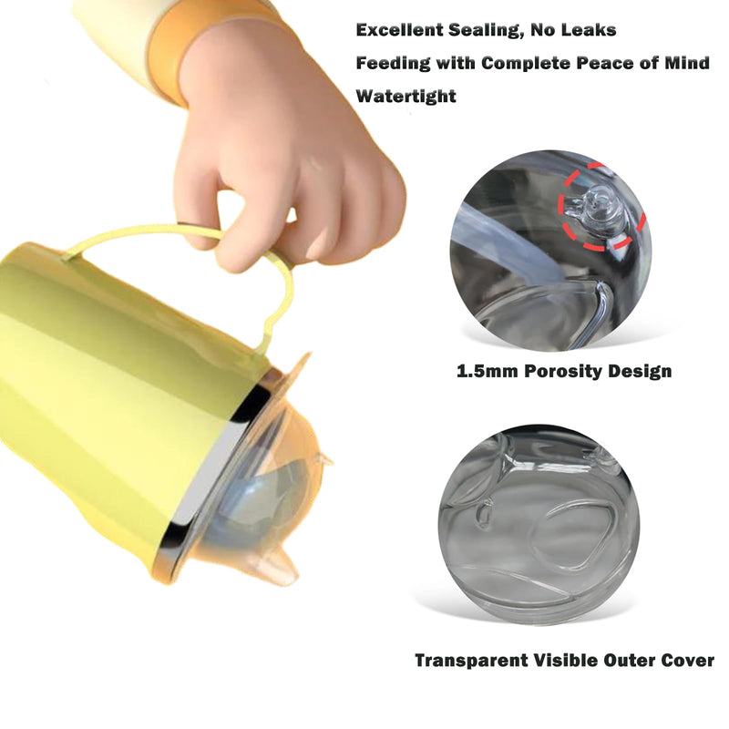 350ml Spill Proof Adult Sippy Cup with 30cm Straw and Lid, 3-in-1 Elderly Spill Proof Cups, Anti Choke Safe Beakers for Elderly,Suitable for The Elderlys and People with Limited Mobility