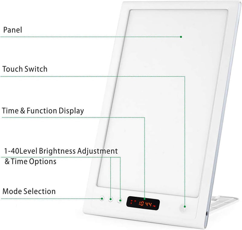 [Australia] - Sad Lamp,10,000 Lux Sad Light Therapy Lamp with UV-Free Adjustable Brightness & Color, Happy Light with 4 Timer Settings Function, Full Spectrum Sad Lamps for Depression 