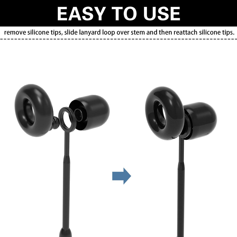 [Australia] - Earplug Lanyard [2 pcs] with Magnetic Tug-Resistant Safety Cord, Flexible Silicone Lanyard with Most Earplugs with Removable Tips Compatible Black 