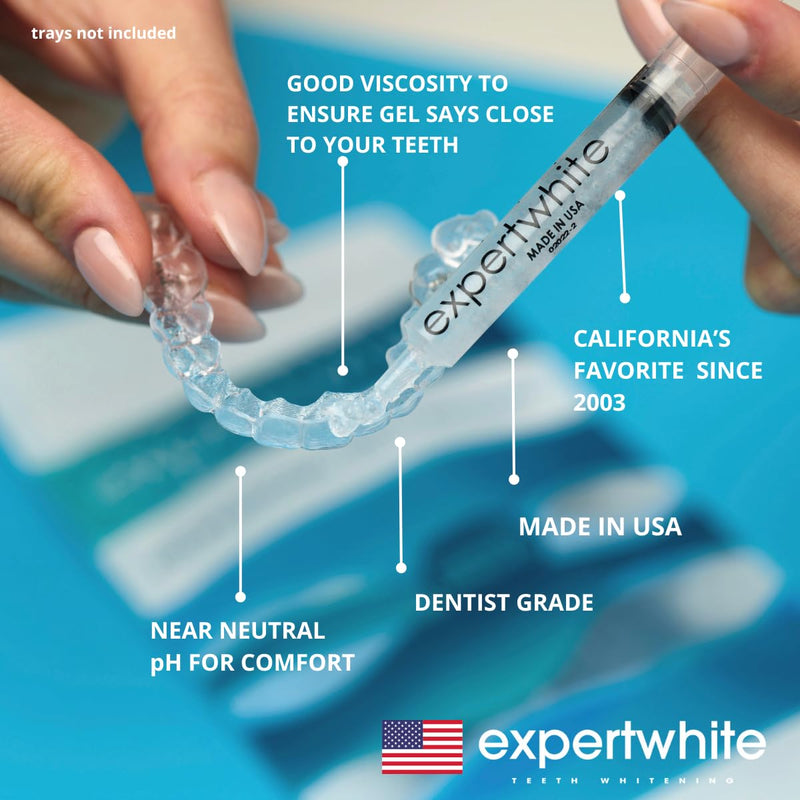 44% Teeth Whitening Gel - Refills for Trays – Professional Strength Carbamide Petoxide Syringes, 4 × 3cc, 15-Minute Treatment, Gels Only (No Trays)
