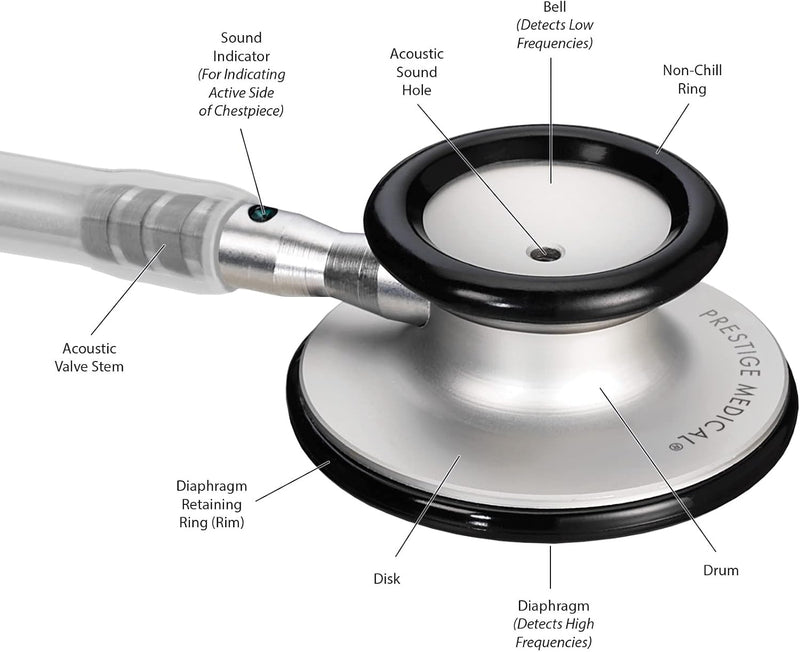 Prestige Medical Clinical Lite Stethoscope, Stealth/Neon Green