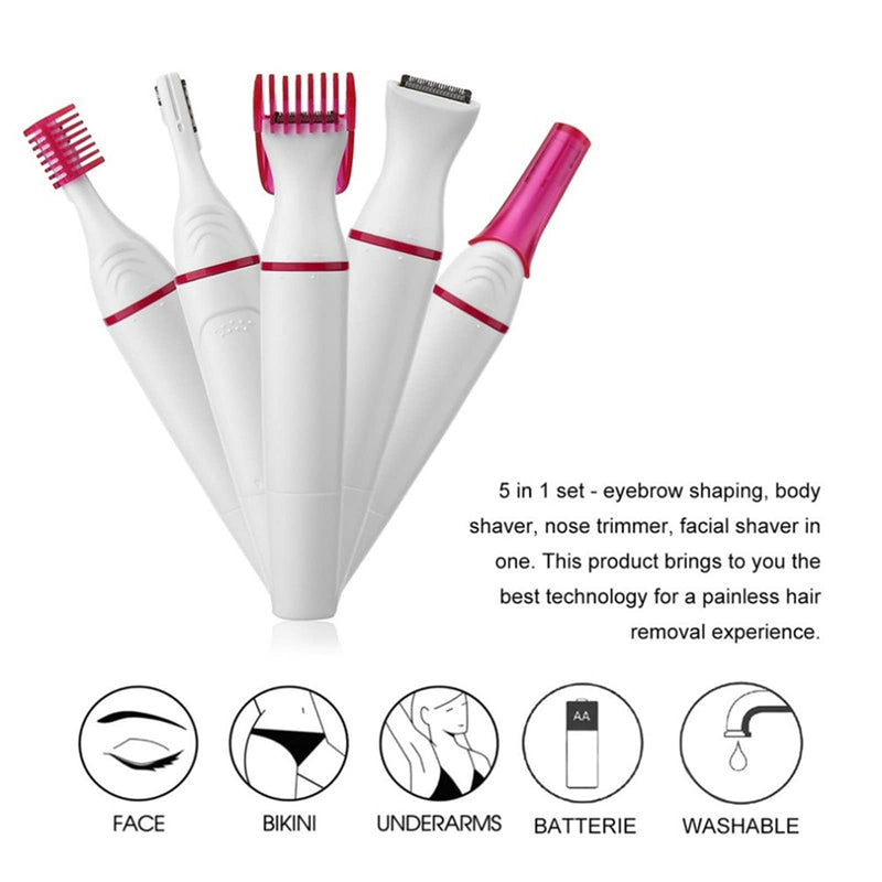 [Australia] - Eyebrow trimmer for women, facial hair remover for women, electric hair removal, pain-free facial razor, electric razor trimmer for women, for body, facial hair, lips, chin, white 2 