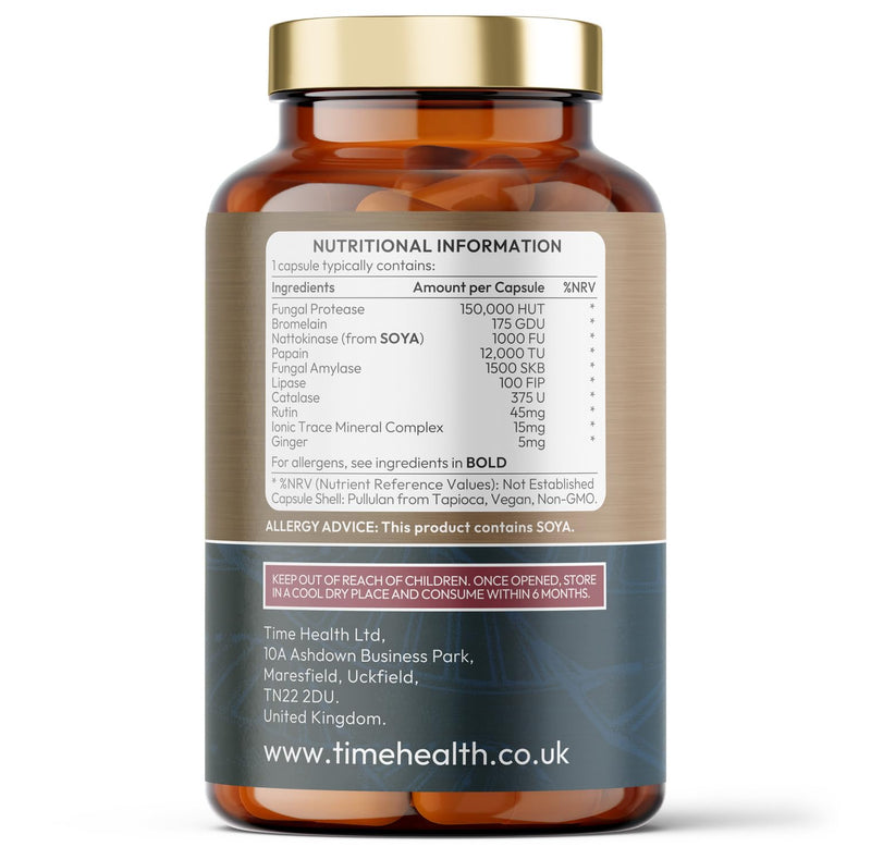 Systemic Proteolytic Enzymes Complex – 120 Capsules – Repair & Recovery – Mixed Enzyme Formula with Ginger & Ionic Trade Minerals – UK Made – Zero Additives – Pullulan 120 count (Pack of 1)