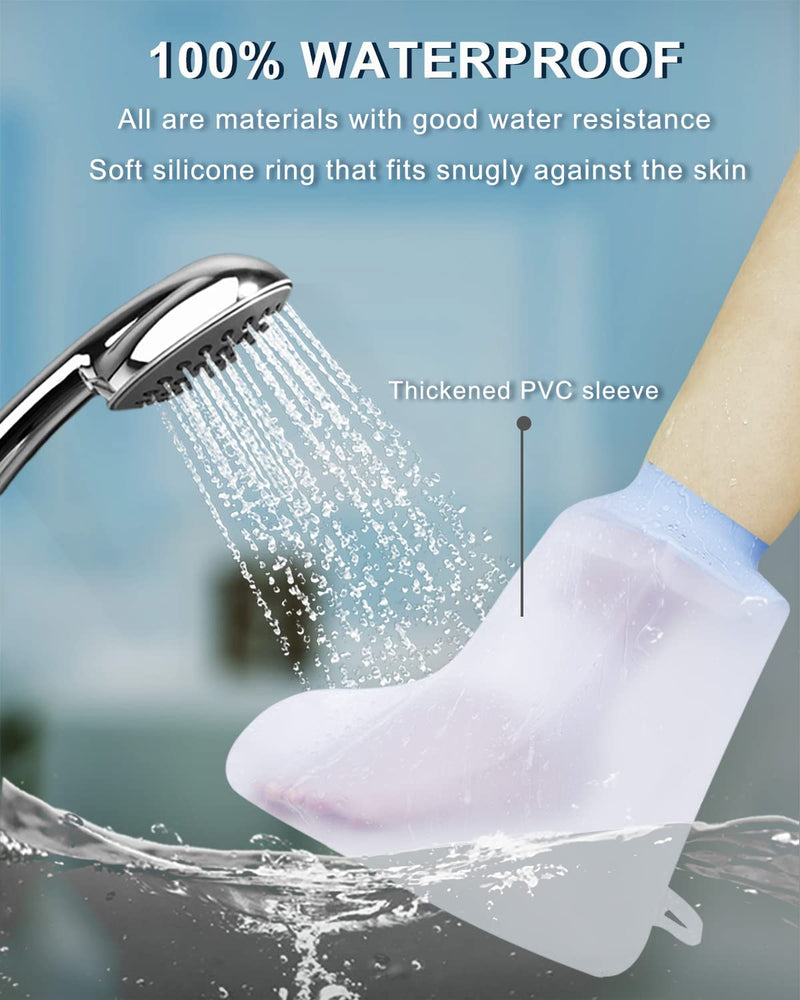 [Australia] - CureSquad Shower Protector Foot, Waterproof Foot Cover for Shower, Soft Comfortable Cast Cover for Foot, Ankle Cast Covers for Shower Adult, Reusable Cast Protector, Wound Care Accessories 