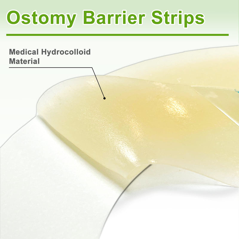 [Australia] - Carbou 20 Pcs Elastic Ostomy Barrier Strips - Medical Grade Hydrocolloid Waterproof Leak - Skin Adhesive Ostomy Barrier Tape for Colostomy Stoma Bags 