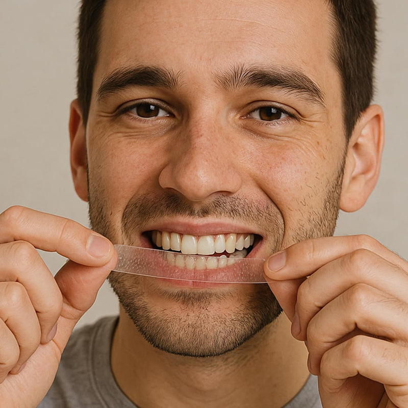 [Australia] - Proffesional Teeth Whitening Strips - 14 Treatments Kit, Peroxide Free, Enamel Safe White Strips, Non-Slip, Dry Strip Technology for Coffee, Wine, Tobacco, and Other Stains (Mint) 