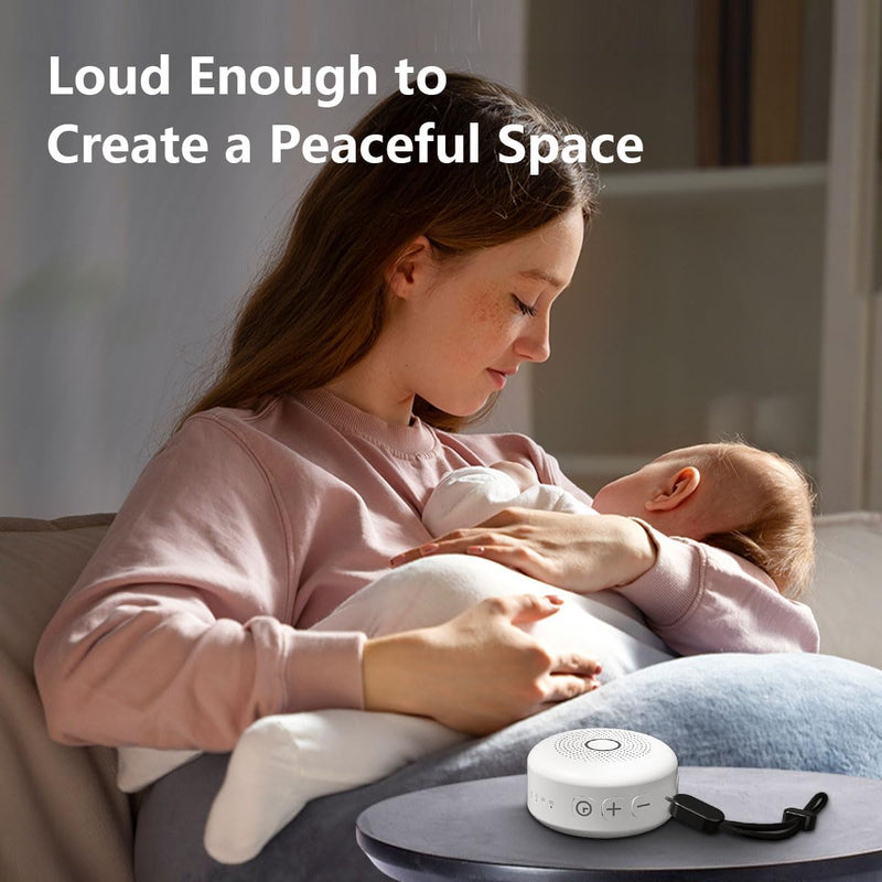 [Australia] - Portable White Noise Sound Machine 30 Soothing Sounds Rechargeable Battery Small for Travel 32 Volume Control Noise Canceling Sleep Machine Sound Therapy for Baby Kids Adults (White) 