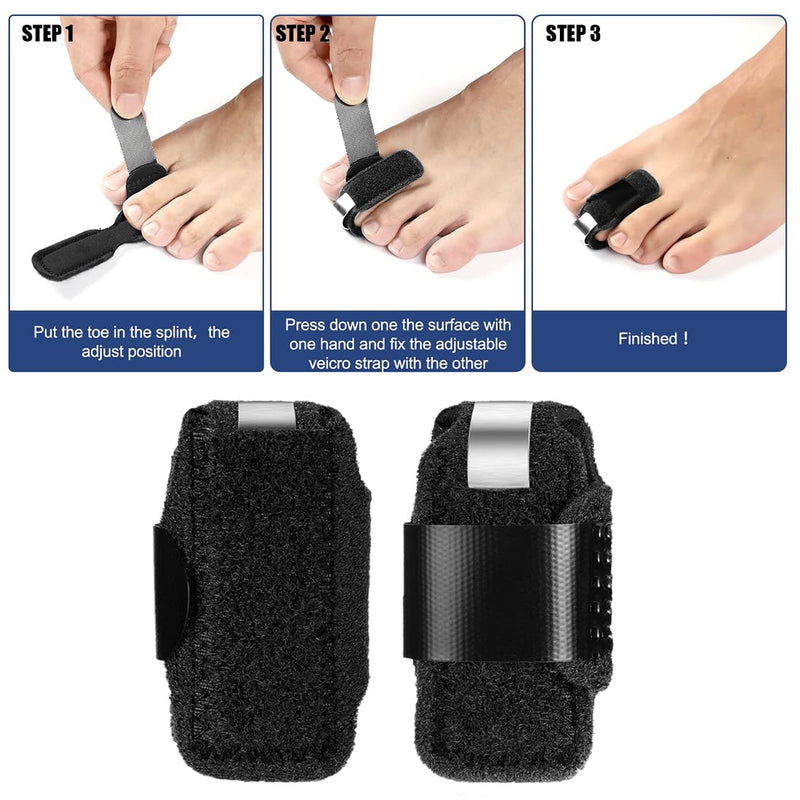 [Australia] - Toe Splint of Broken Toe Toe Straightener Toe Straightener for Aligning and Supporting Toes for Hammer Toes Bent Toes 2Pcs 