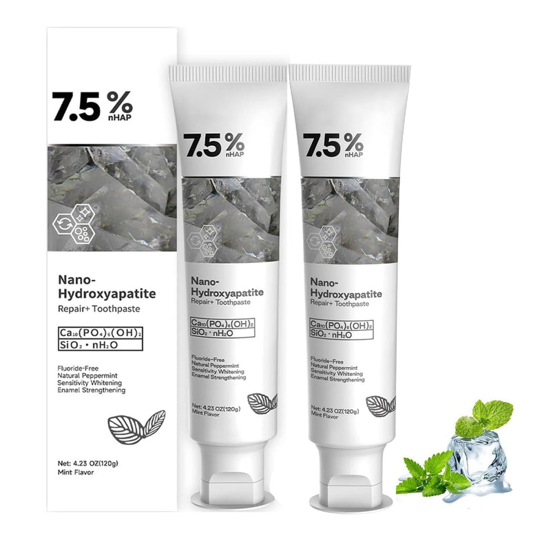Hydroxyapatite Toothpaste for Advanced Enamel Protection, Gentle and Effective Formula, Fresh Breath, Deep Cleaning Care Toothpaste,Suitable for Sensitive Teeth (2) 2