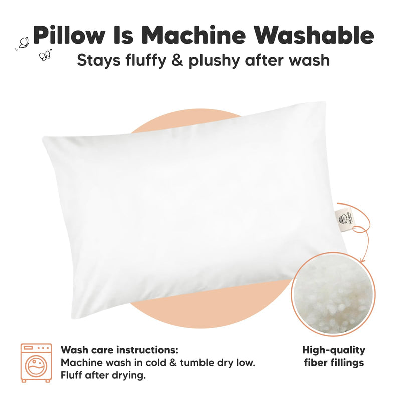 [Australia] - KeaBabies Toddler Pillow - Soft Organic Cotton Toddler Pillows for Sleeping - 13X18 Small Pillow for Kids - Kids Pillows for Sleeping - Kids Pillow for Travel, School, Nap, Age 2 to 5 (Soft White) Soft White 1-Pack, Standard 