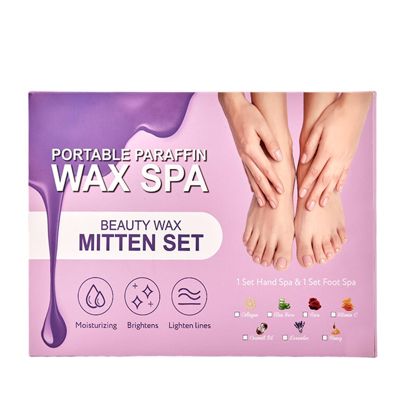[Australia] - 10-Minute Paraffin Hand & Foot Treatments, Self Contained Paraffin Wax Gloves and Booties Set for Intensive Hydration At Home (Vitamin C) 