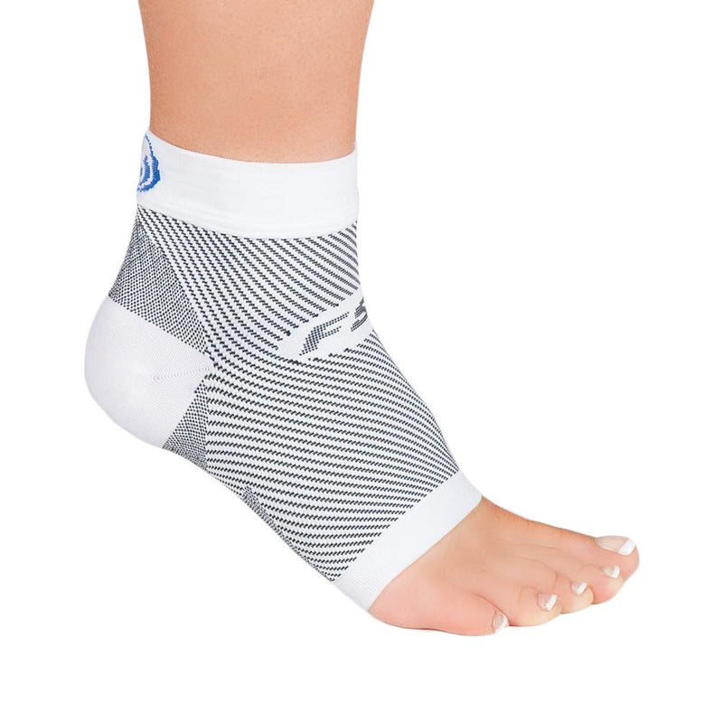 OrthoSleeve FS6 Compression Foot Sleeves for Women & Men, Helps Plantar Fasciitis Relief, Heel Pain, Achilles Tendonitis Support & Swelling (1 Pair) Small White