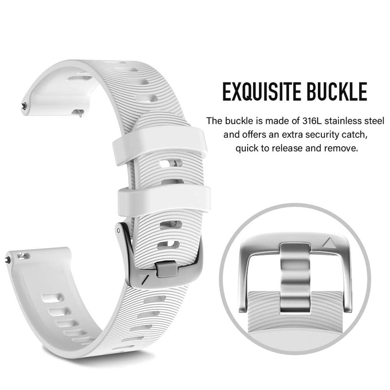 [Australia] - NotoCity Bands for Galaxy Watch 4/4 Classic & Galaxy Watch 5/5 Pro, 20mm Silicone Replacement Strap for Vivoactive 3 Vivoactive 5 Vívomove HR Forerunner 645/245 Music Band white 
