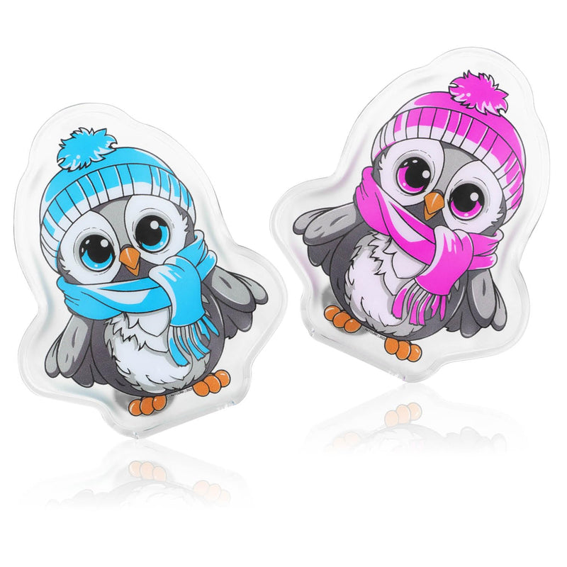 [Australia] - com-four® 4x reusable pocket warmers - hand warmers with owl motif - heat pad for cold days and for on the go - heat kink cushion (04 pieces - colorful owls) 04 pieces - colorful owls 