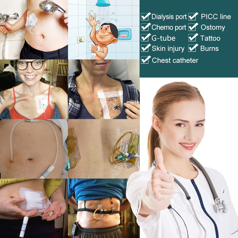 [Australia] - Waterproof Ostomy Bag Shower Cover with Non Sticky Pad Colostomy Ilostomy Urlostomy Pouch Shower Guard Shield 9x9, 25pcs Ostoma Cover(9"x9", Pack of 25) 