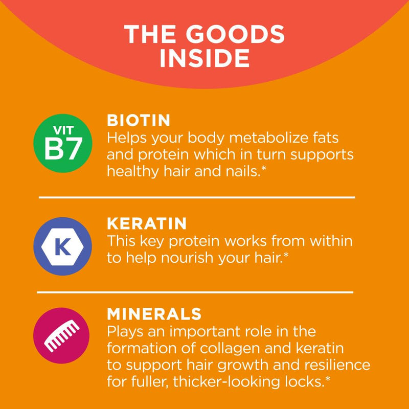 OLLY Hair and Energy Vitamin Bundles - Ultra Strength Hair Softgels with Biotin, Keratin, Vitamin D, B12 and Daily Energy Gummy with B12, CoQ10, Goji Berry - 30 and 60 Count