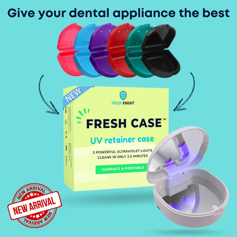 [Australia] - FRESH KNIGHT UV Retainer Case | UVC Retainer Cleaner, Disinfects Cleans and Removes Odors, Mouth Guard Case, compatible for Invisalign Case, Retainer Cases | Fresh Case 1x White-uv 