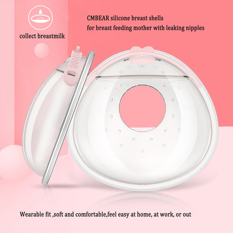 [Australia] - Breast Shells Milk Collector, with a Storage Organizer Box for Breastfeeding Nursing Mum, Collect Leaking Breastmilk,Reusable Silicon Pads, Soft and Skin-Friendly, Easy to Wear,Protect Sore Nipples breast shell with a case 