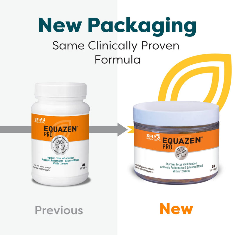 Equazen PRO Fish Oil for Kids - Clinically Tested to Improve Focus, Learning + Behavior in Children, Teens - DHA/EPA Omega-3 + Omega-6 Supplement for Brain Support* (90 Softgels / 30 Servings) 90 Count (Pack of 1)