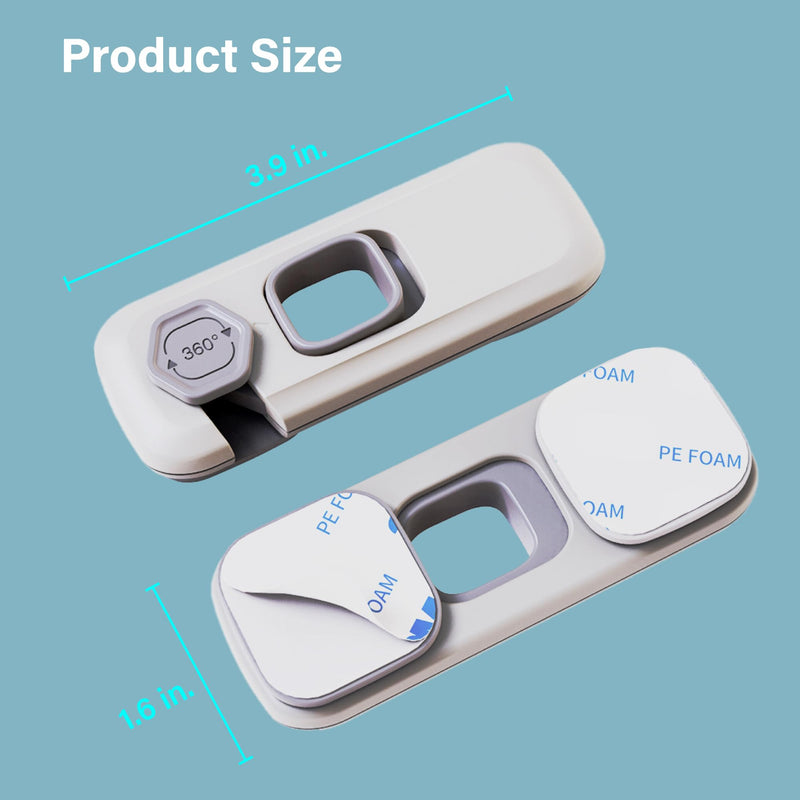 [Australia] - 5 Pack Fridge Lock, Child Proof Refrigerator Lock, French Fridge Door Latches, Baby Safety Locks for Cabinet, Cupboard, Drawers, Oven, Closet, Strong Adhesive-Easy to Install, Grey Gray 