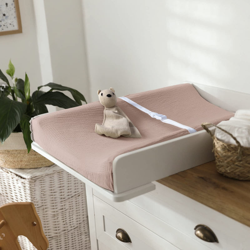 [Australia] - Baby Changing Pad Cover: Muslin Diaper Changing Table Pad Cover - Changing Pad Sheets for Girls Boys S-Cream&Sand Solid 