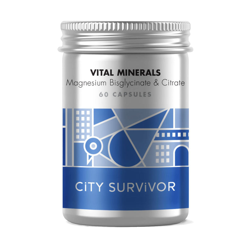 Vital Minerals Magnesium - Bioavailable Glycinate & Citrate for Sleep, Energy and Exercise - 60 Capsules
