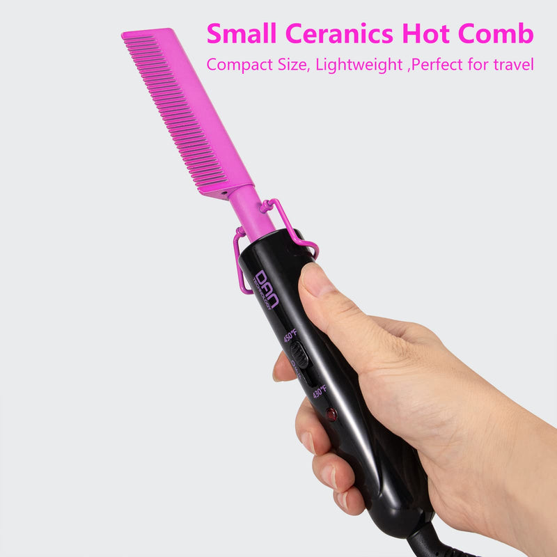[Australia] - DAN Technology hot comb set,hot comb,Edge Control Gel,Hair Wax Stick,Wig Glue,Wig Glue Remover,Lace Melting Band,Rat Tail Comb,Hair Edge Brush,Salon Styling Clips,hot comb for lace front wigs… Large 