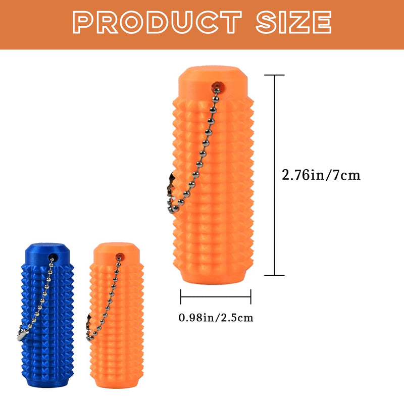 [Australia] - 2Pcs Little Ouchies Fidget Spiky Keychain for Adults - 3D Printed Sensory Stress Relief Toy for Anxiety, Focus & Pain Stimulation, Portable ADHD Autism Fidget Toys, Durable Grippy Stim Keyring Blue & Orange 