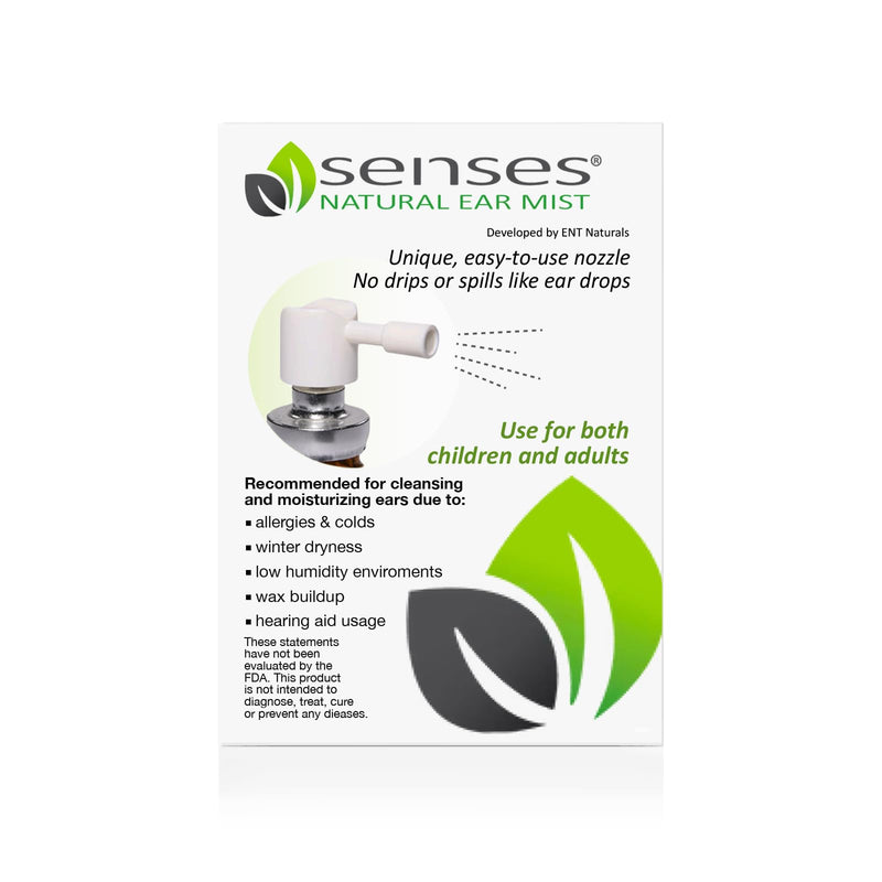 [Australia] - SENSES Natural Ear Drops - Physician Formulated Soothing, Organic Coconut Oil for Irritated Ears - Use for Cleansing, Moisturizing, Relief from Allergies, Hearing Aids, and Ear Wax, 0.34 Fl Oz 