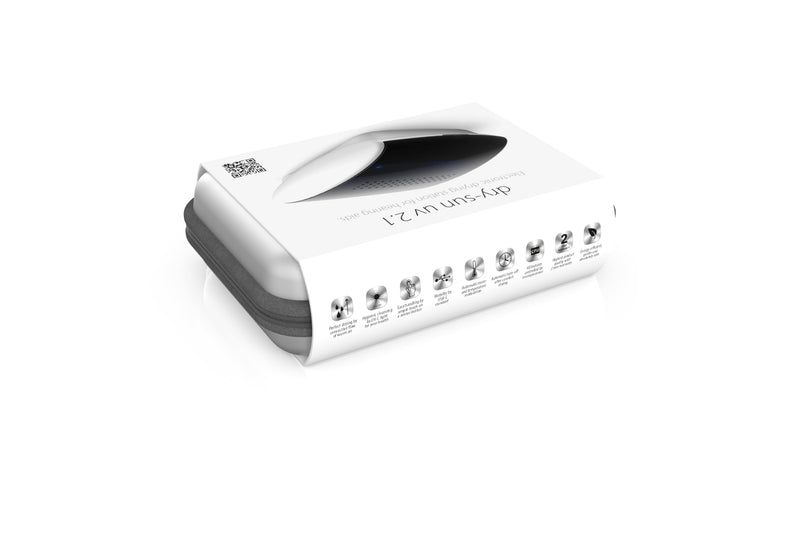 flow-med Dry-Sun UV 2.1 - Hearing Aid Drying Box - UV-C & Blue Light - Removes Moisture - Medical Product - Temperature Control - Automatic Shut-Off - USB-C - Storage Pouch – European Development