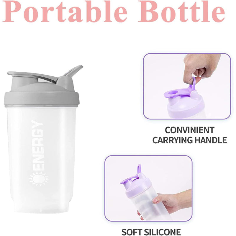 [Australia] - Pubiao Shaker for Protein Sports Drinks Protein Shaker Cup Sports Supplement Shaker with Mixer Ball Fitness Milkshake Portable Workout Water Cup 500ml (Grey) Gray 