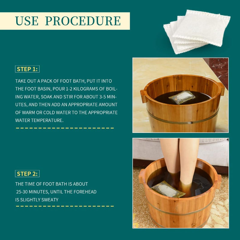 QMHHRJT Herbal Foot Soak with Mugwort & Ginger for Soothing Foot Bath泡脚药包
