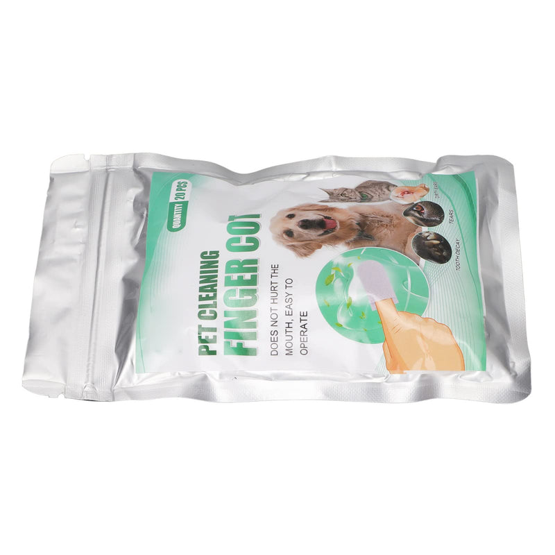 HEEPDD 20Pcs Dog Dental Wipes, Dog Teeth Cleaning Finger Wipes for Dogs Cats, Freshen Breath, Reduce Plaque Tartar, No Brushing - PawsPlanet Australia