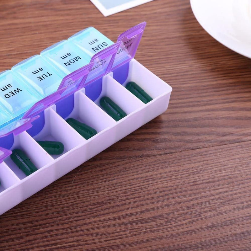 Extra Large Pill Organizer, XL 7 Day Pill Organizer 2 Times a Day, Weekly Daily Pill Case, Day Night Oversized Medicine Box, Vitamin Holder, Big Pill Container